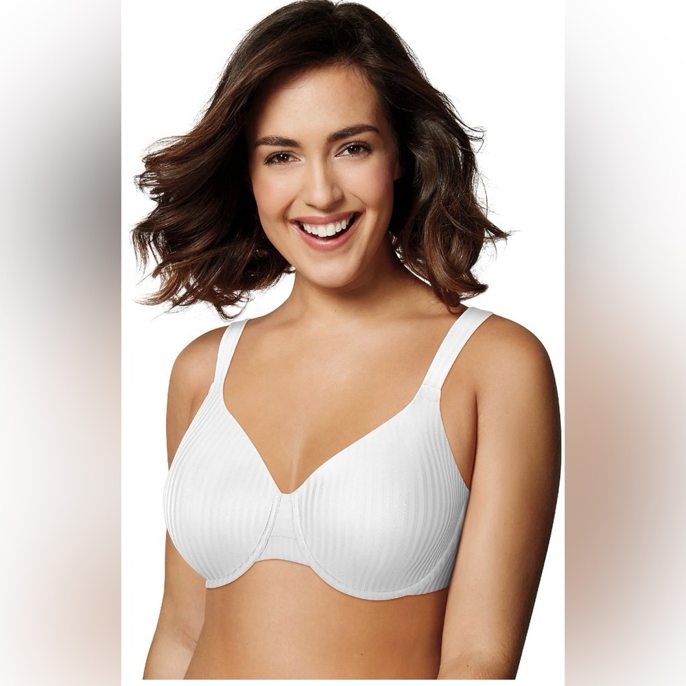 Brand New with Tag White Stripe Playtex Secrets Full-Coverage Underwire Bra 4747